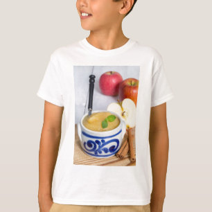 Camiseta Applesauce con canela en tazón de gres
