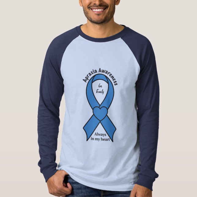 Camiseta Apraxia Awareness Ribbon Wings Nombre Personalizab (Anverso)