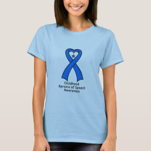 Camiseta Apraxia de la niñez de la cinta del corazón del