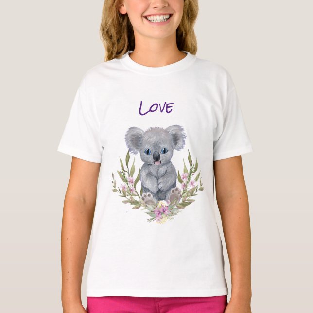 Camiseta Apreciable Koala Bear Floral (Anverso)