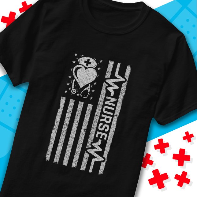 Camiseta Apreciación de enfermera Hero Heart Life Bandera A (Subido por el creador)