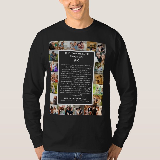 Camiseta Apreciación de papá | Collage de fotos del Día del (Anverso)