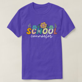 Camiseta Apreciación del consejero escolar Colorido de flor