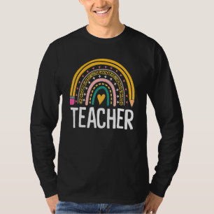 Camiseta Apreciación del profesor Boho Rainbow Leopard