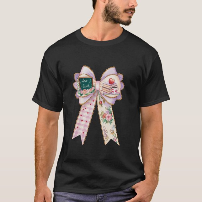 Camiseta Apreciación Del Profesor Coquette Bow Y Apple (Anverso)