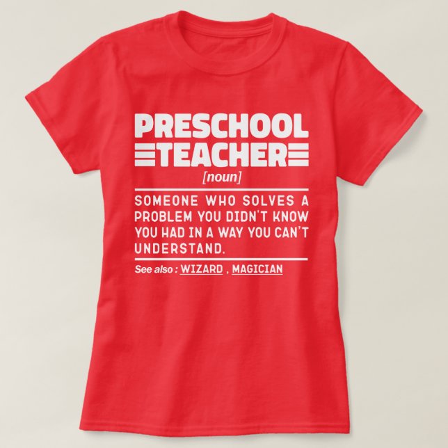 Camiseta Apreciación del profesor de preescolar, profesor d (Diseño del anverso)