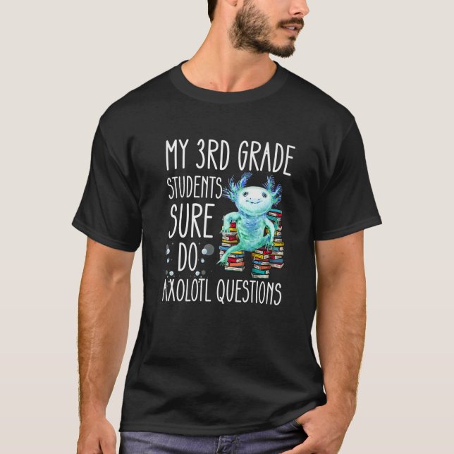Camiseta Apreciación del profesor de tercer grado Cute Axol (Anverso)