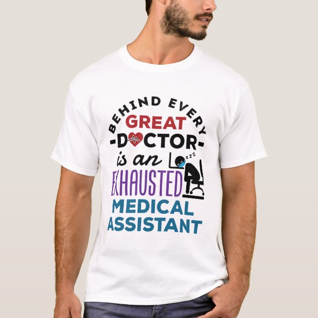 Camiseta Apreciación divertida agotada de asistente médico (Anverso)