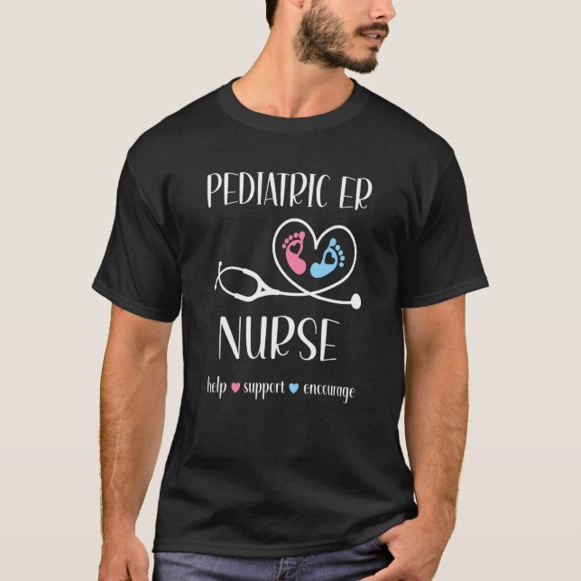 Camiseta Apreciación pediátrica de la enfermera Emergencia  (Anverso)