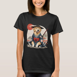 Camiseta Apreciado recuperador de oro mientras Samurai se v