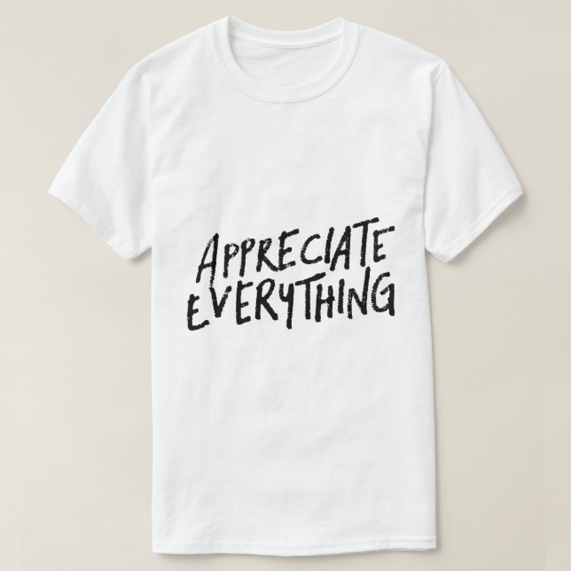 Camiseta Apreciar Todo – Tipografía de Gratitud (Diseño del anverso)