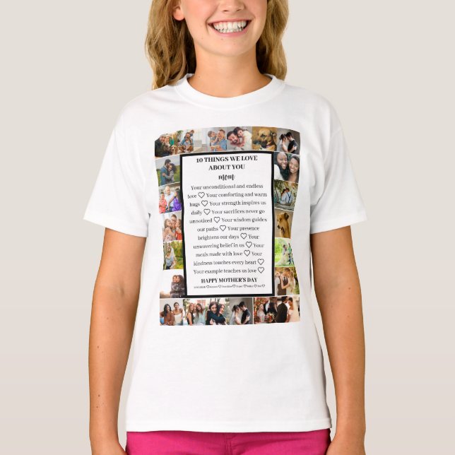 Camiseta aprecio de mamá | Día de la Madre 22 Collage de fo (Anverso)