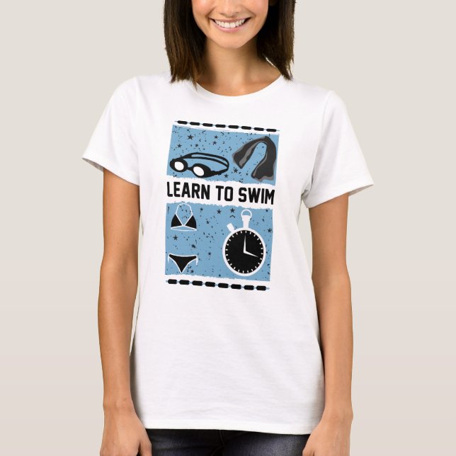 Camiseta Aprende a nadar con este precioso diseño (Anverso)