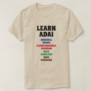 Camiseta Aprende Adai - Ardilla, Ardilla Voladora, Aguja, A