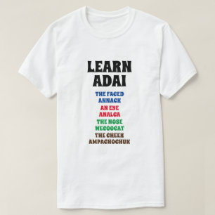 Camiseta Aprende Adai - Enfrentado, Ojo, Nariz, mejilla