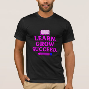 Camiseta Aprende. Crece. Triunfa. Gráfica Inspiradora