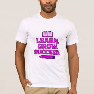 Camiseta Aprende. Crece. Triunfa. Gráfica Inspiradora