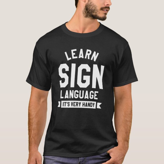 Camiseta Aprende Lenguaje de Señas Es Muy Práctico Concienc (Anverso)