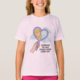 Camiseta Aprender a amarme a mí mismo Ilustracion espejo de