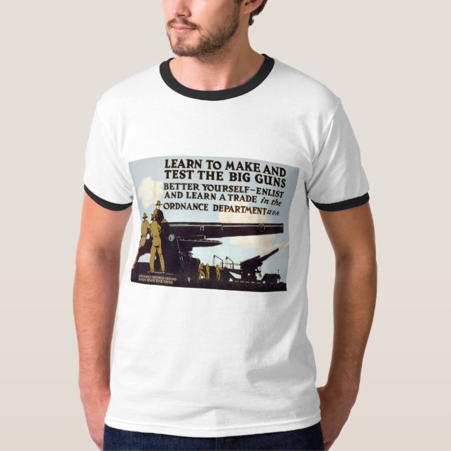 Camiseta Aprender a hacer y probar las armas grandes (Anverso)
