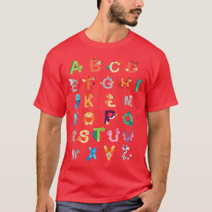 Camiseta Aprender a los ABC de los animales alfabetos de vu