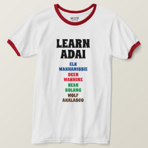 Camiseta Aprender Adai - Alce, ciervo, oso, lobo