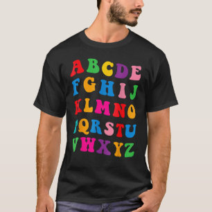 Camiseta Aprender alfabeto Las coloridas letras mayúsculas 