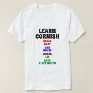 Camiseta Aprender Cornualles - Cabra, Casa, Lip, Boca de Rí