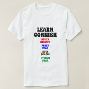 Camiseta Aprender Cornualles - Número, Pear, Escuela, Estre