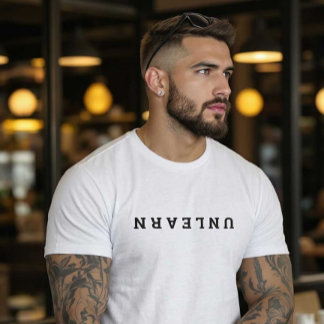 Camiseta APRENDER DE NUEVO - Estética tipográfica minimalis