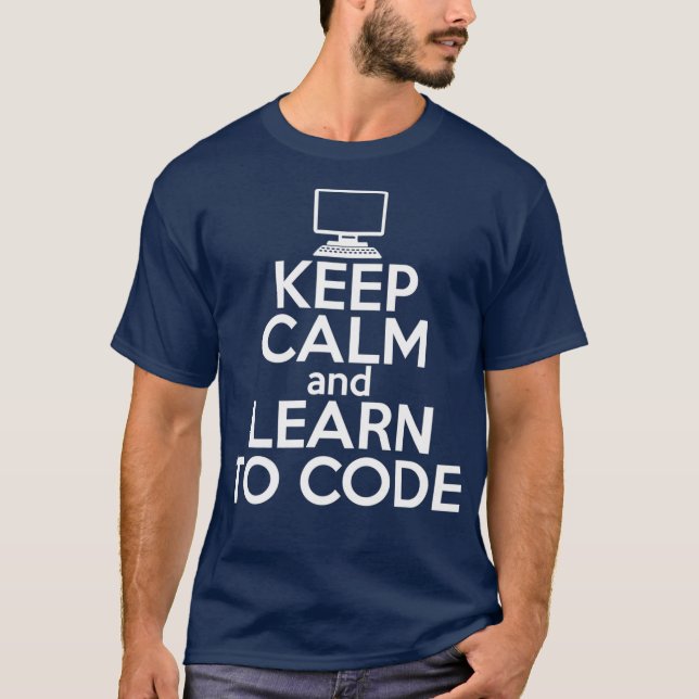 Camiseta APRENDER EN CALMA A CÓDIGO Gracioso Coding Meme Gi (Anverso)