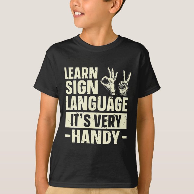 Camiseta Aprender lenguaje de Rótulo es muy práctico para l (Anverso)