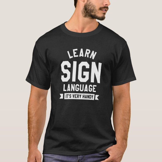 Camiseta Aprender lenguaje de Rótulo es muy útil para tomar (Anverso)
