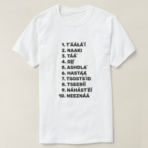 Camiseta Aprender Navajo - contando hasta diez