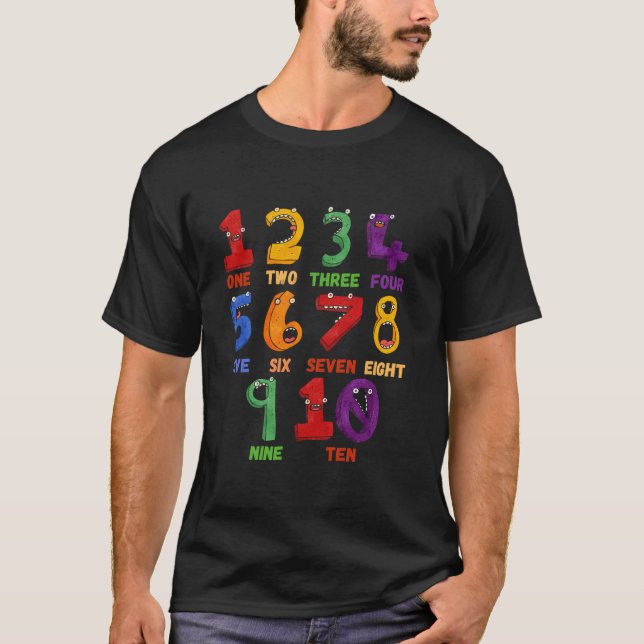 Camiseta Aprender números de matemáticas contando lo gracio (Anverso)