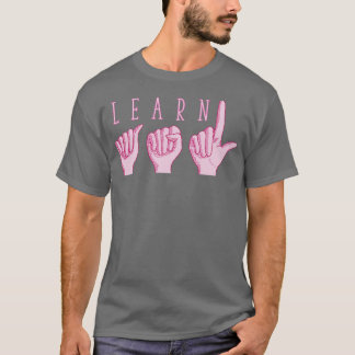 Camiseta Aprender rosa ASL