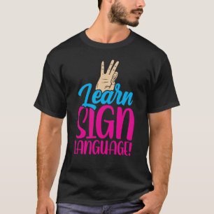 Camiseta Aprender Rótulo Idioma Gesture Awareness Hobby