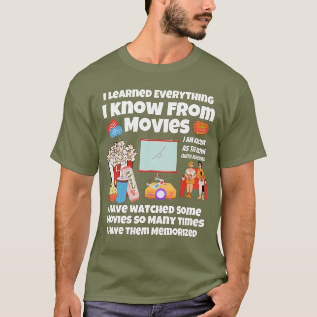 Camiseta Aprendí todo lo que sé de las películas (Anverso)