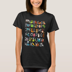 Camiseta Aprendizaje De Abcs De Animales Alphabet Comienza 