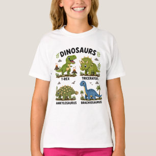 Camiseta Aprendizaje de especies de dinosaurios para niños