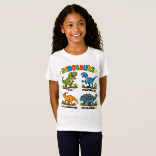Camiseta Aprendizaje de especies de dinosaurios para niños