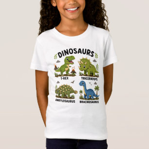 Camiseta Aprendizaje de especies de dinosaurios para niños