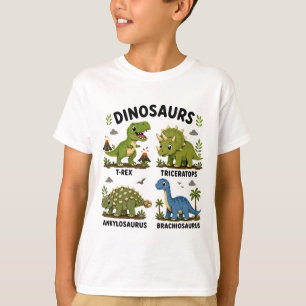 Camiseta Aprendizaje de especies de dinosaurios para niños