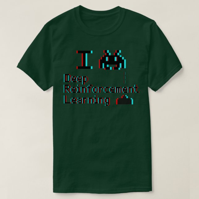Camiseta Aprendizaje de refuerzo profundo del corazón en 3D (Diseño del anverso)