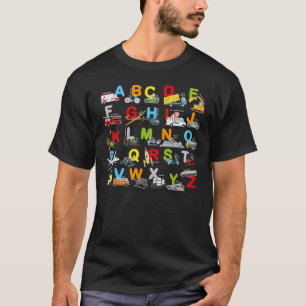 Camiseta Aprendizaje de transporte alfabético Autobús de 