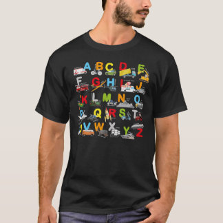 Camiseta Aprendizaje de transporte alfabético Autobús de co