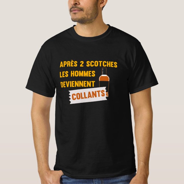Camiseta Après 2 Scotches les hommes deviennent collants (Anverso)