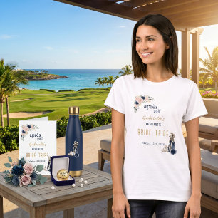 Camiseta Après Golf Despedida de Soltera Azul Elegante Flor