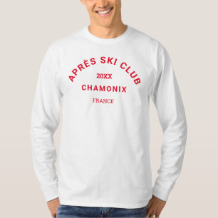 Camiseta Après Ski Club Red Ski Resort Escudo Mens White