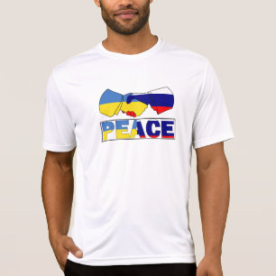 Camiseta Apretón de manos de la paz, bandera de Rusia en Uc